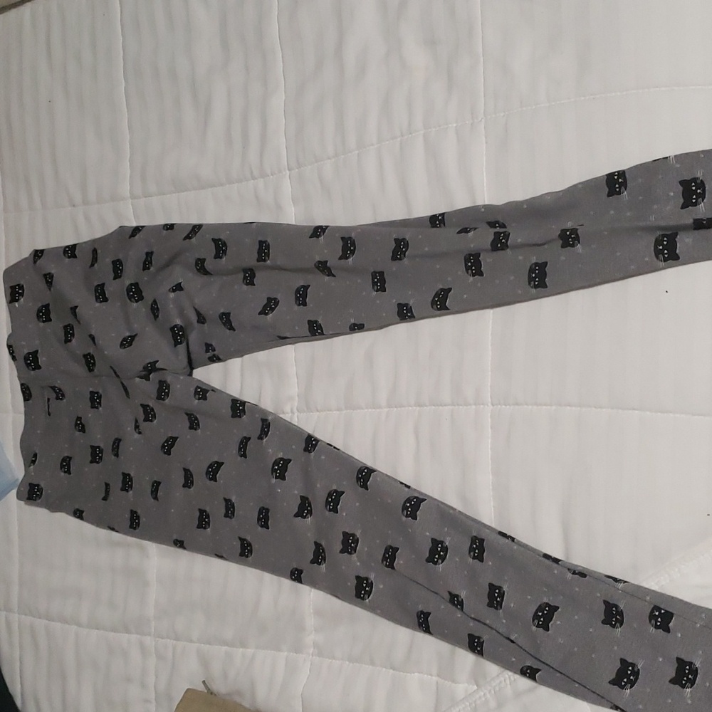 Girls black cat face pants
